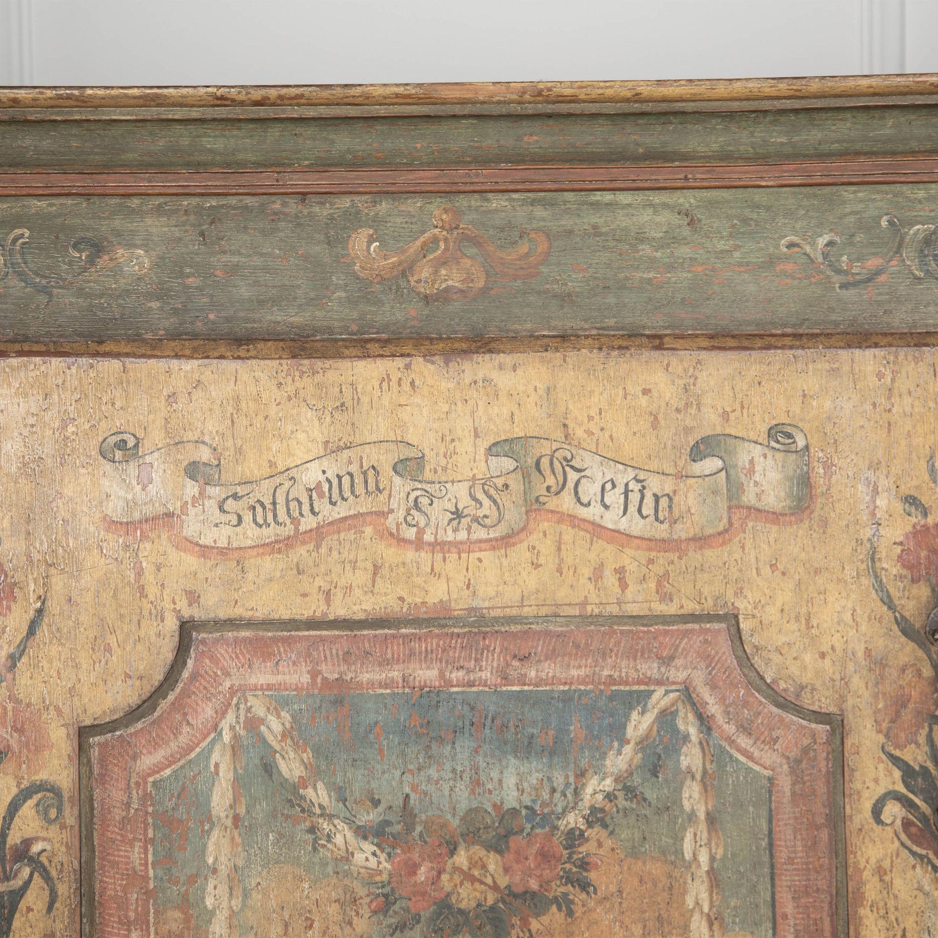 18th Century Original Painted Tyrolean Cupboard For Sale 3