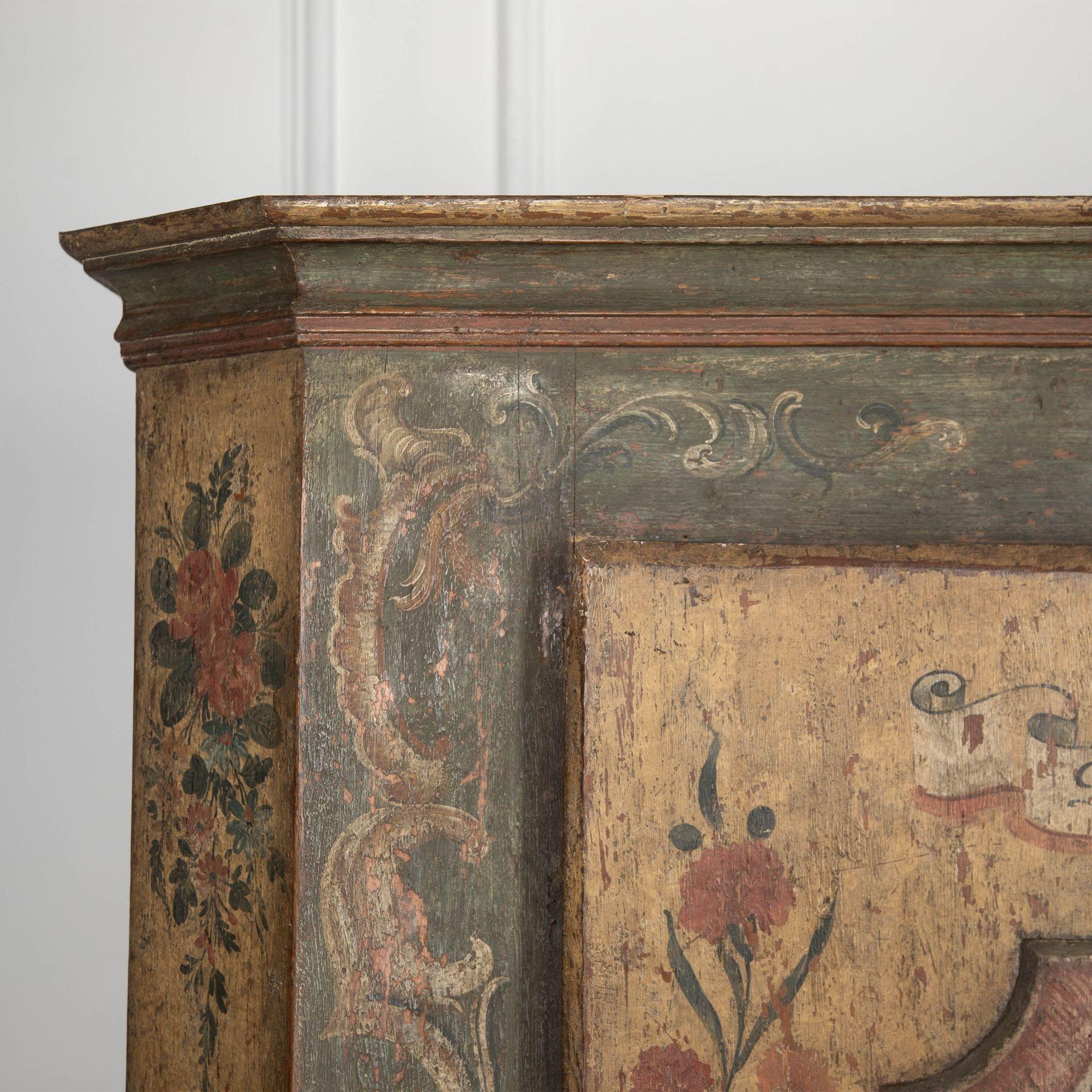 18th Century Original Painted Tyrolean Cupboard For Sale 4