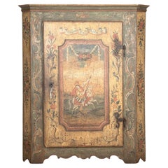 Antique 18th Century Original Painted Tyrolean Cupboard