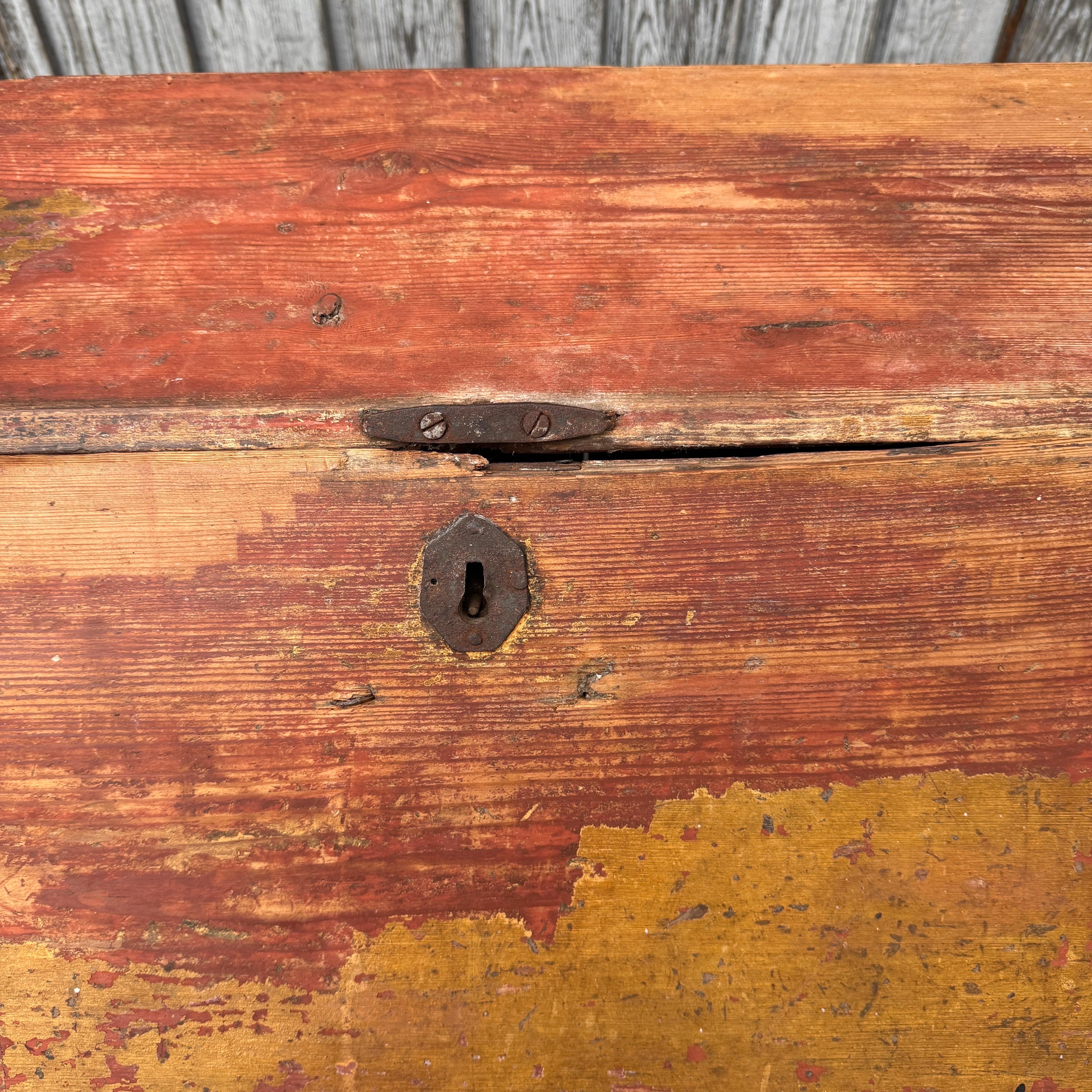 18. Jahrhundert Original bemalter Schreibtisch Sekretär, Schweden im Angebot 4