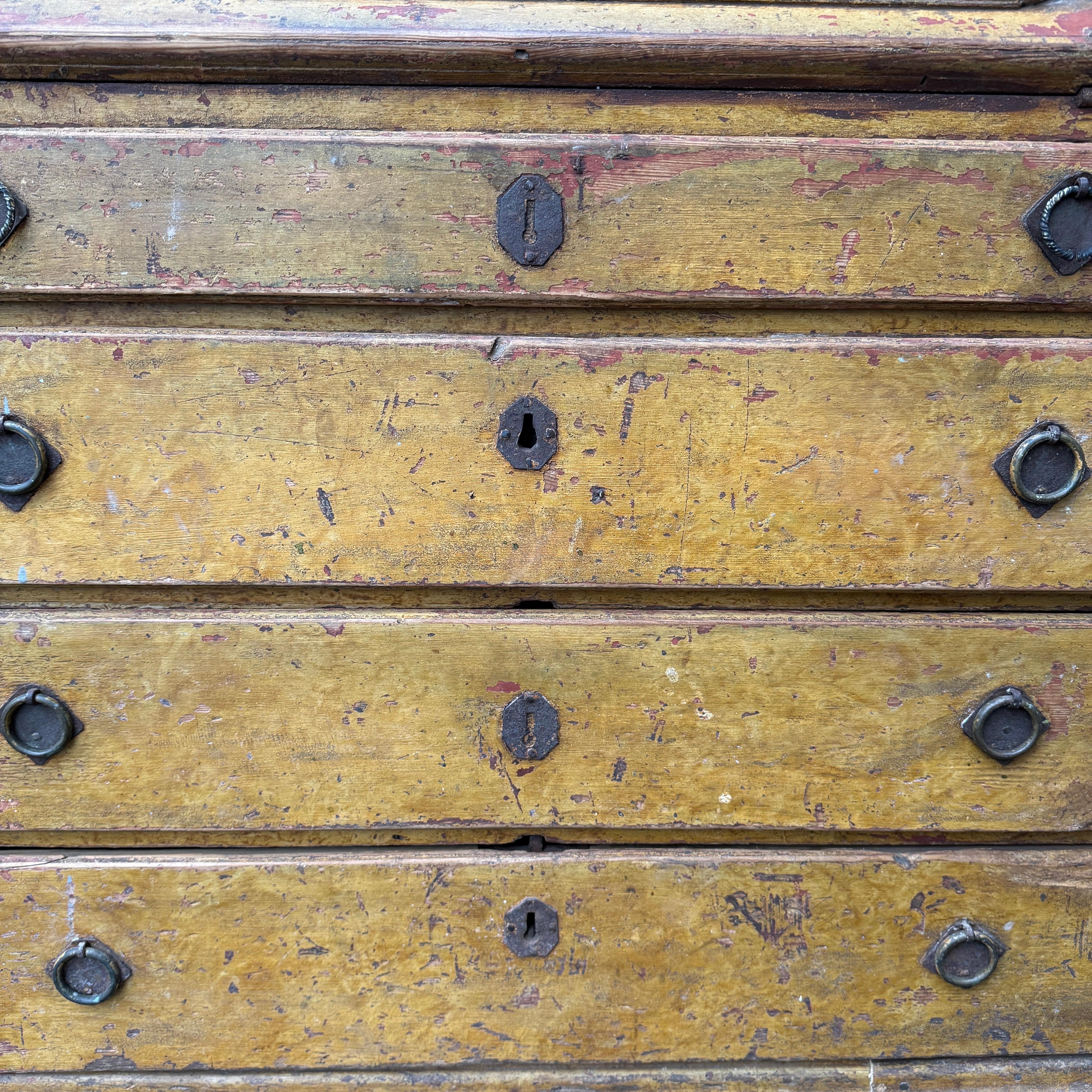 18. Jahrhundert Original bemalter Schreibtisch Sekretär, Schweden im Angebot 5