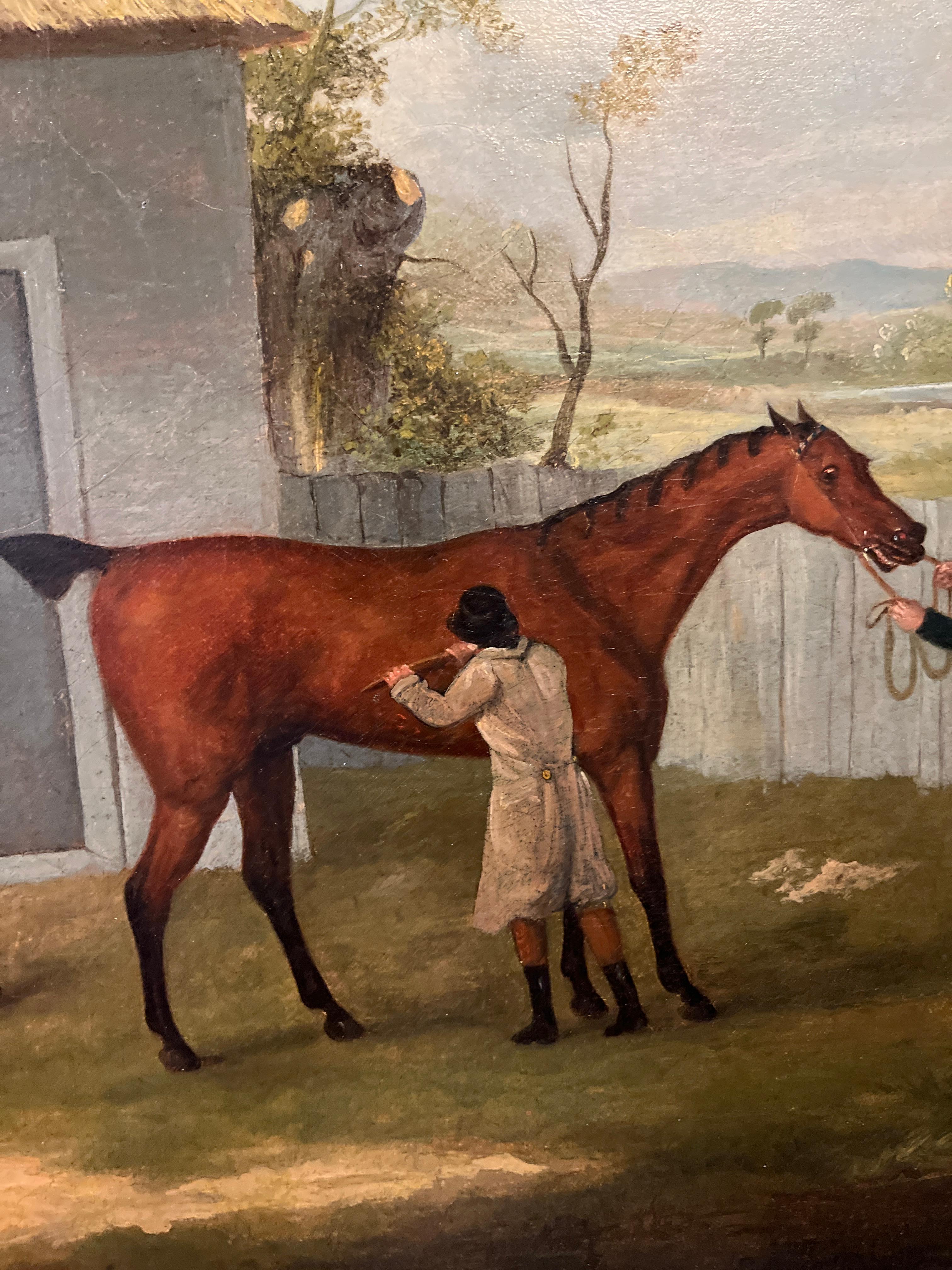 Européen Peinture originale du 18e siècle de John Nost Sartorius « Care for the Horses » en vente