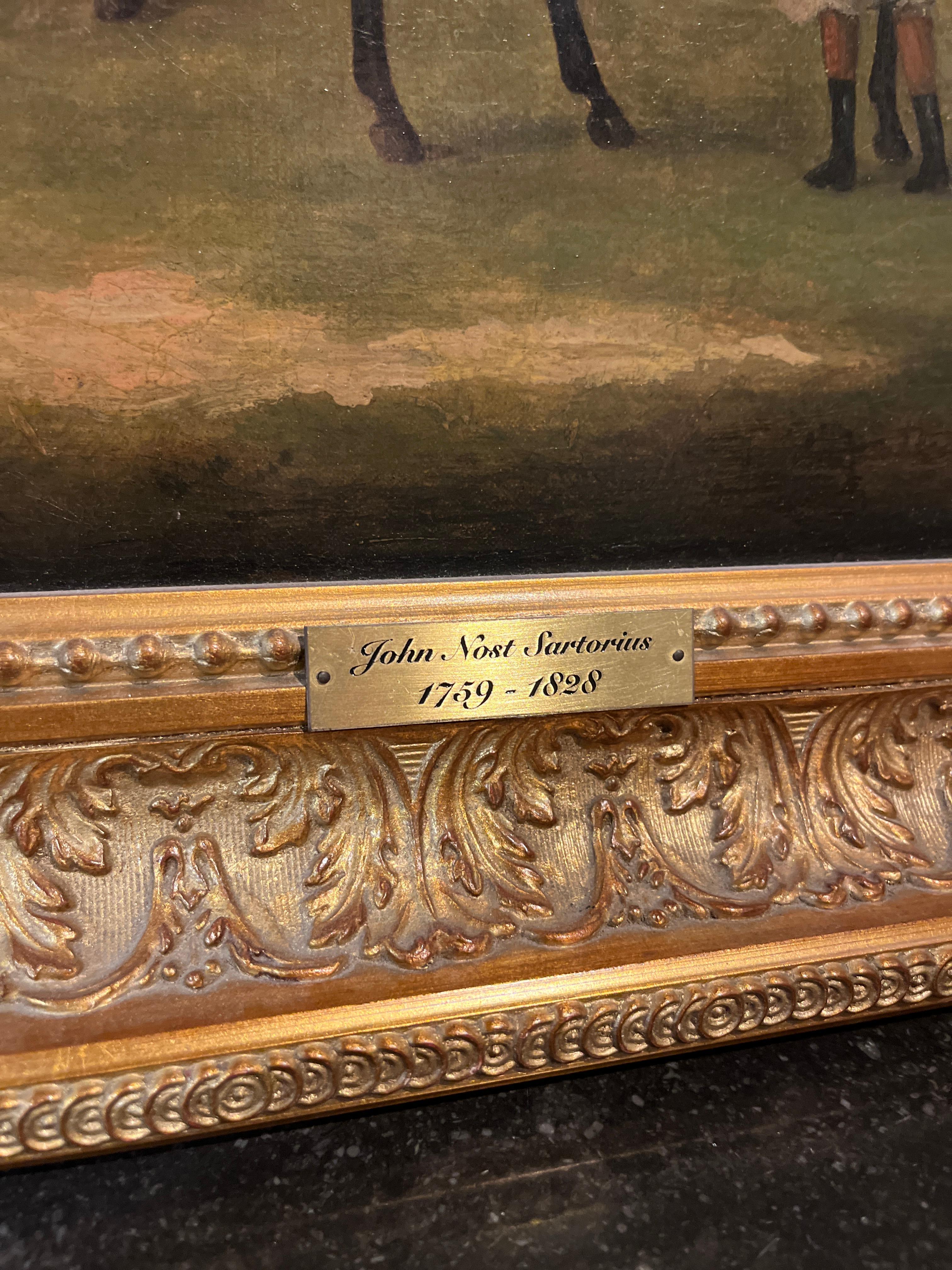 Peinture originale du 18e siècle de John Nost Sartorius « Care for the Horses » Bon état - En vente à Scottsdale, AZ