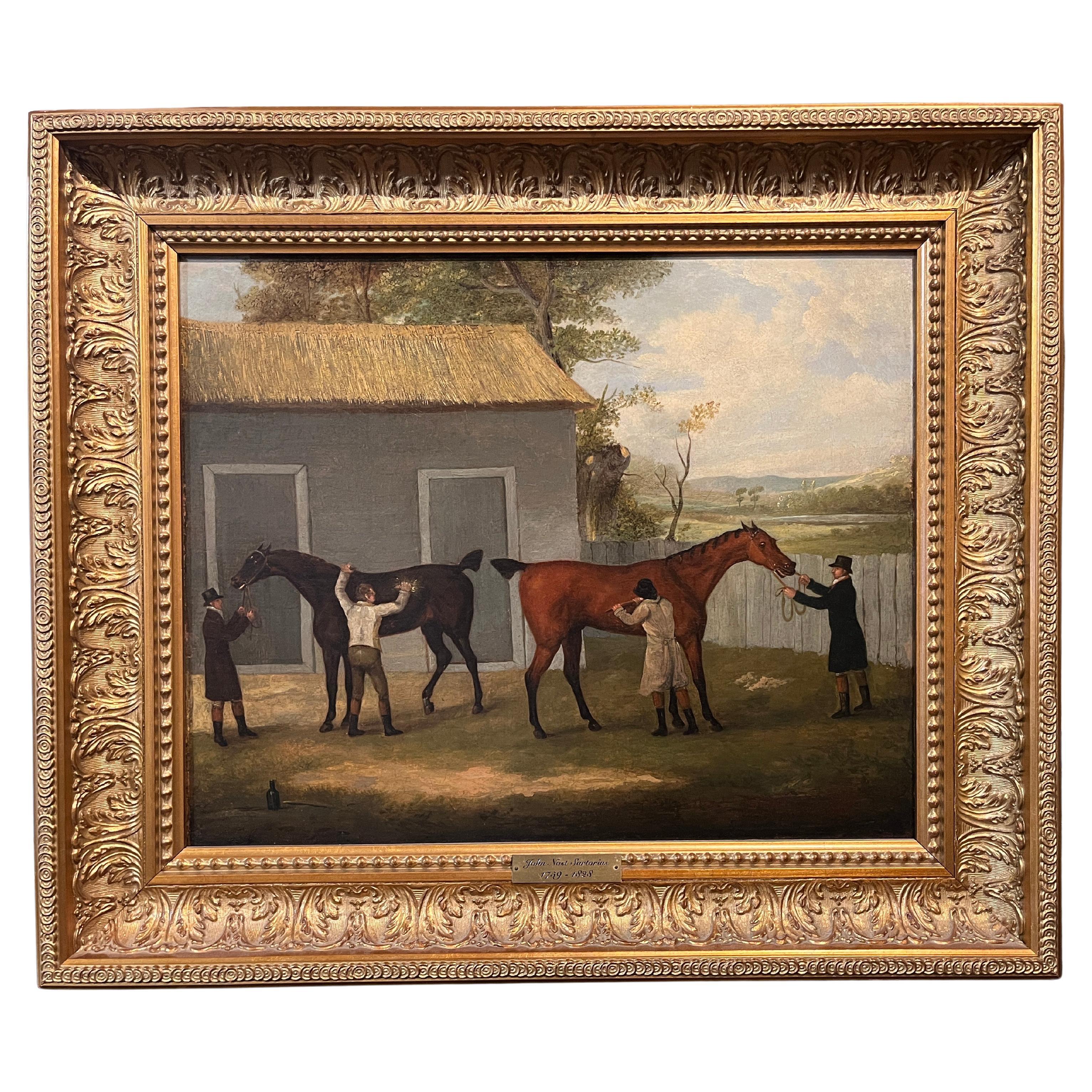 Originalgemälde des 18. Jahrhunderts von John Nost Sartorius „Caring for the Horses“