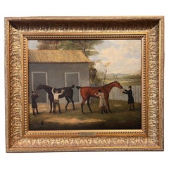 Antique 18th Century Original Painting by John Nost Sartorius "Caring for the Horses "