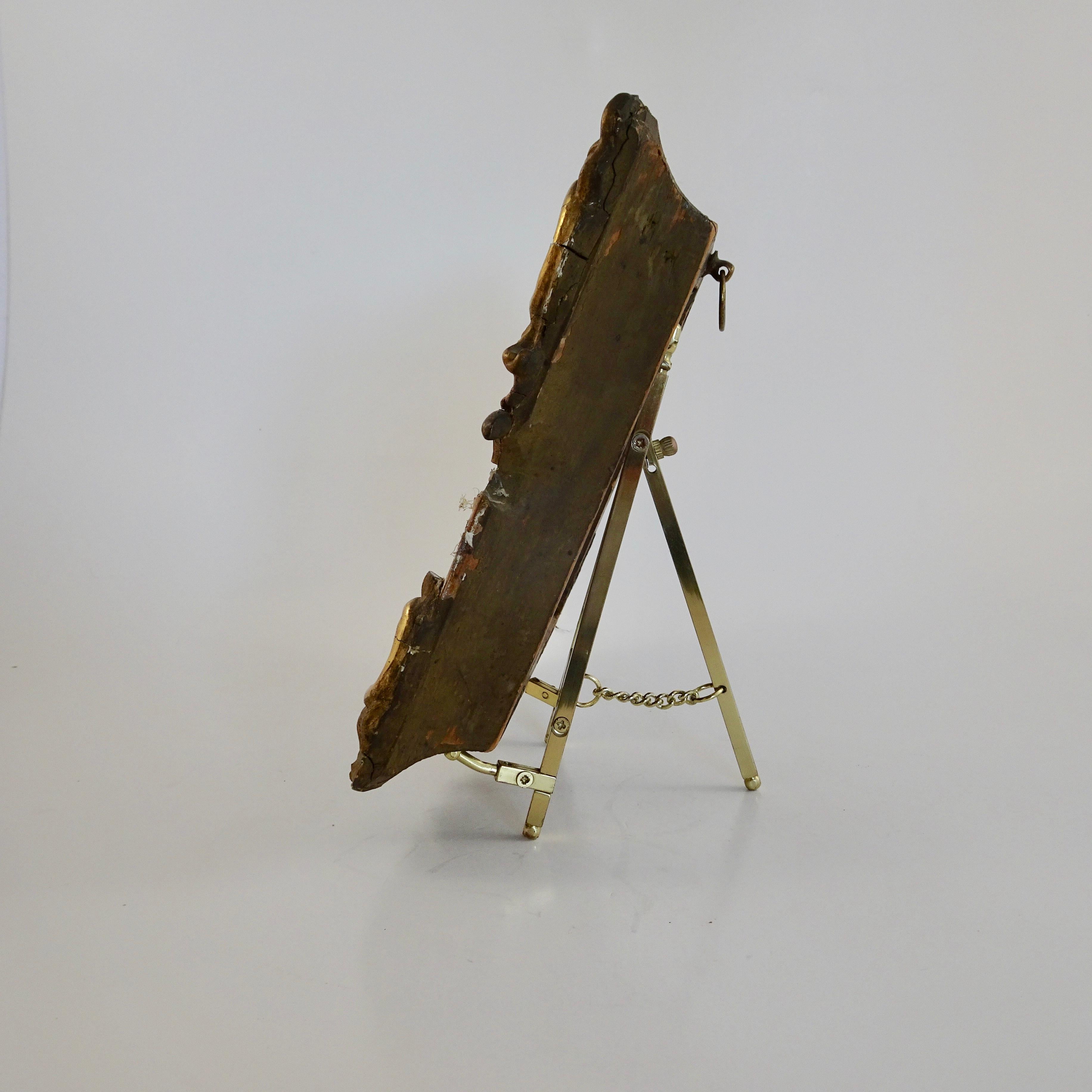 18th Century Ornate Gold Picture Frame with Portrait of Young Boy For Sale 2