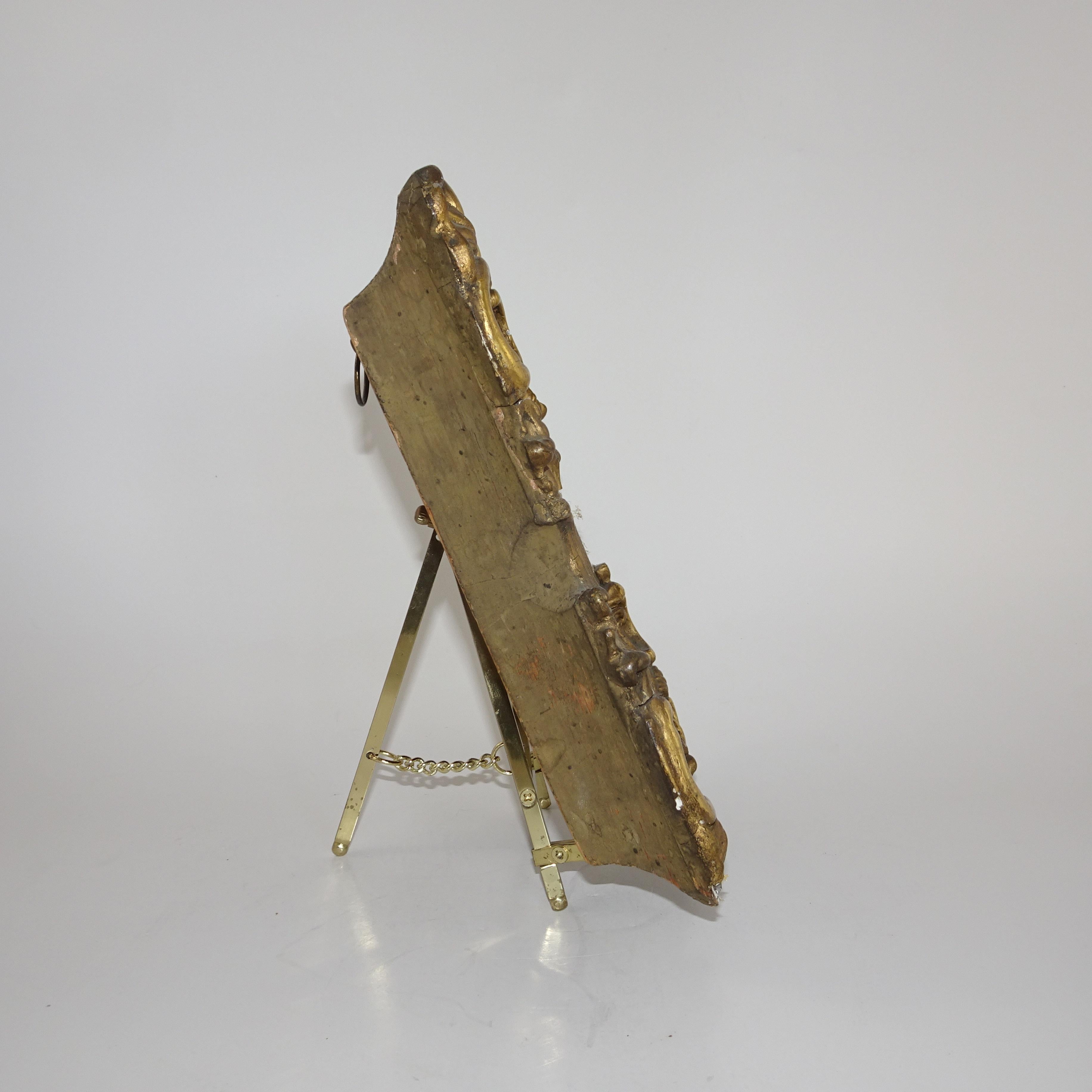 18th Century Ornate Gold Picture Frame with Portrait of Young Boy For Sale 4