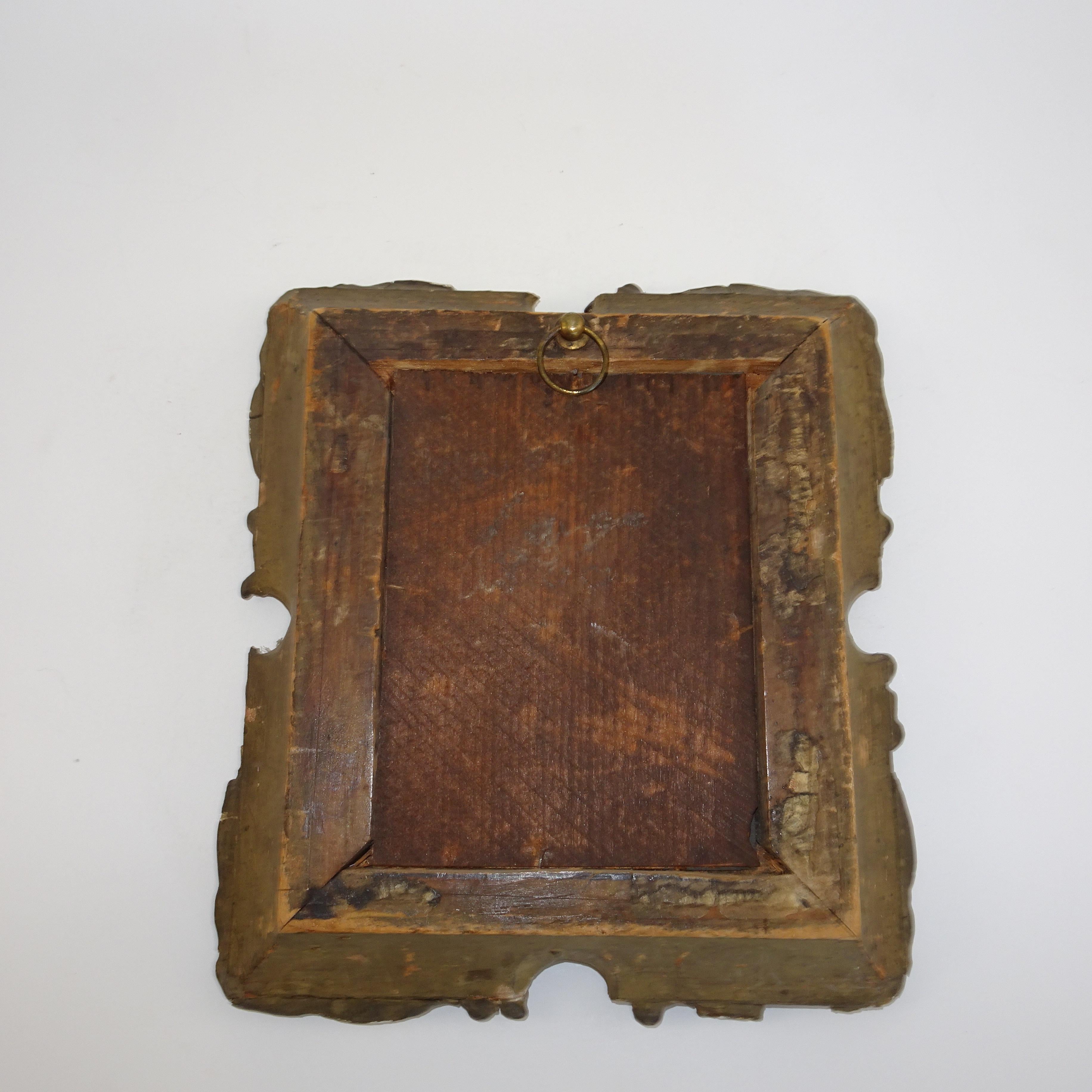 18th Century Ornate Gold Picture Frame with Portrait of Young Boy For Sale 5