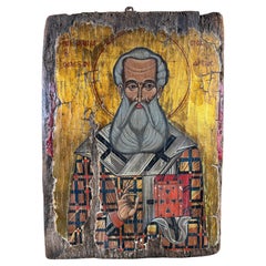 Icone ortodosse del XVIII secolo di Sant'Atanasio di Alessandria - dipinte a mano