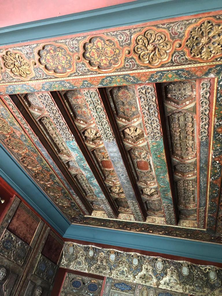 Turkish 18th Century Ottoman Period Syrian Ajami Art Painted Wood Panelled Room