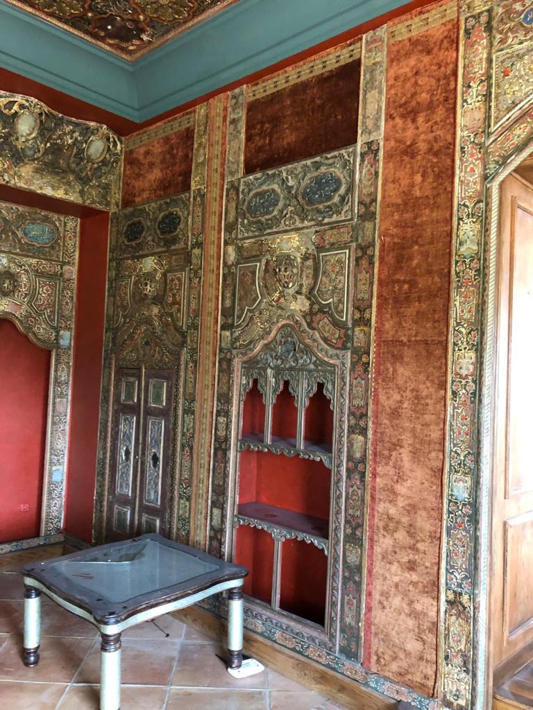 18th Century Ottoman Period Syrian Ajami Art Painted Wood Panelled Room 2