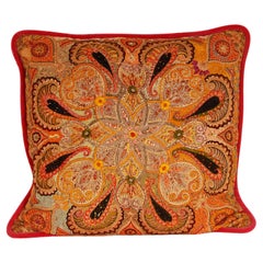 Almohada Otomana Siglo XVIII Cojín Bordado Seda Arte Textil Paisley Islámico