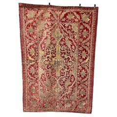 18th Century Ottoman Silk Velvet `Metal Embroidered Panel