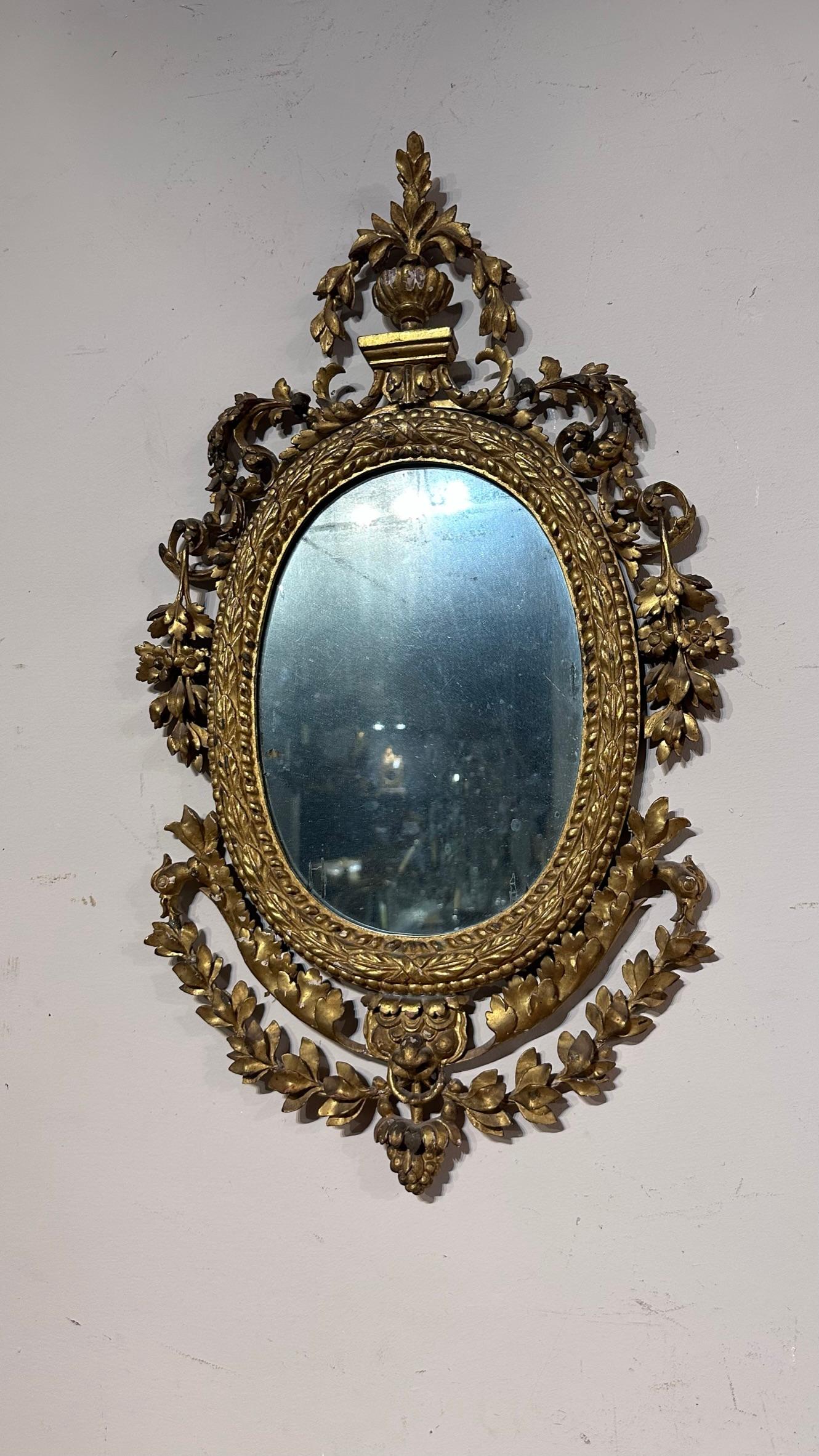 18th Century Oval Mirror  For Sale 2
