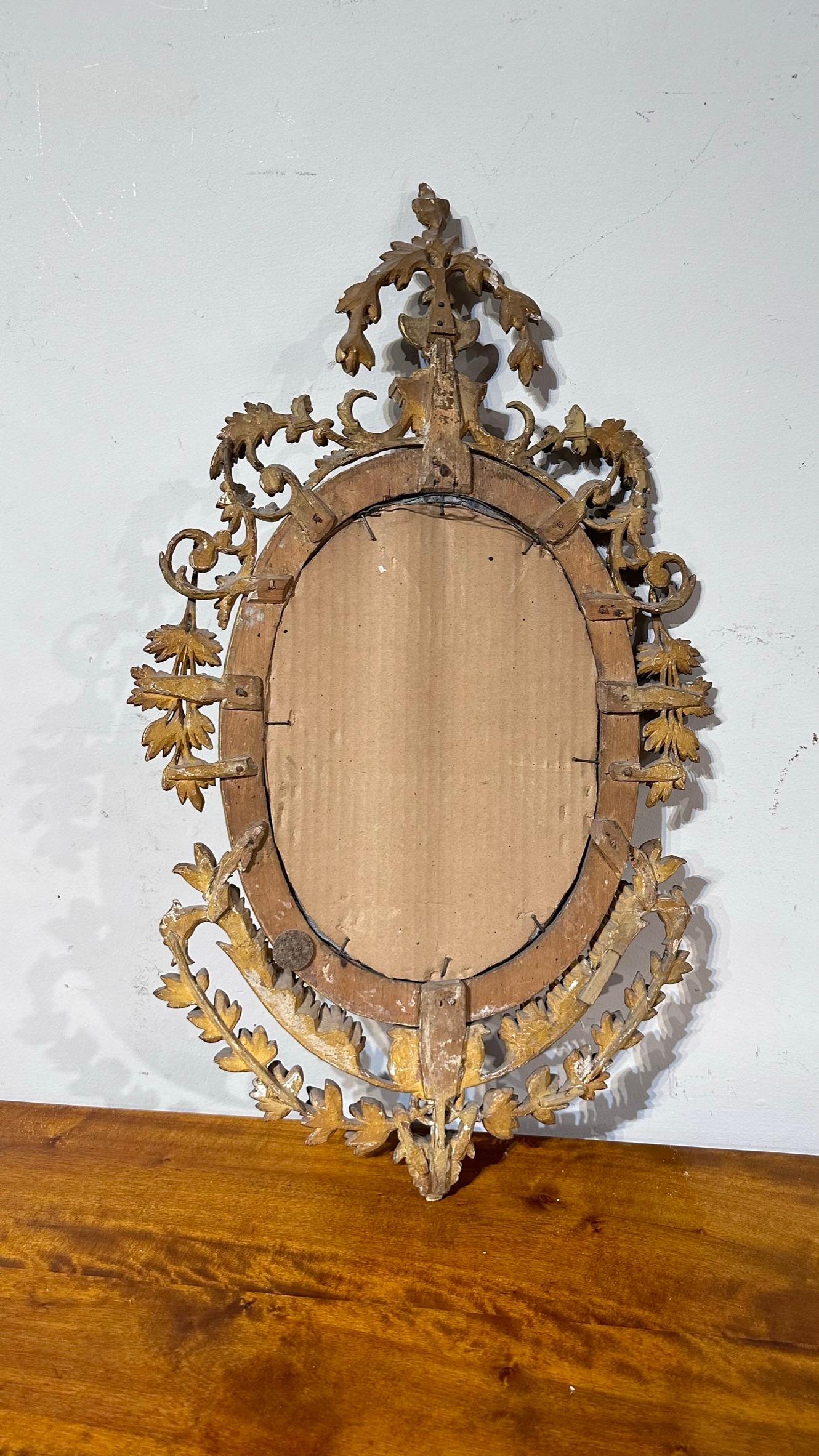 18th Century Oval Mirror  For Sale 4