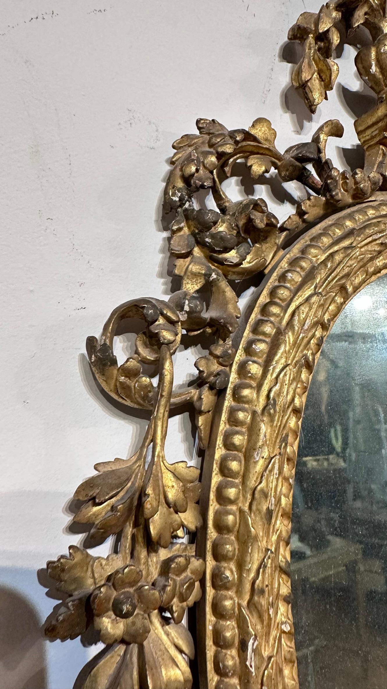 Late 18th Century miroir ovale du 18e siècle  en vente