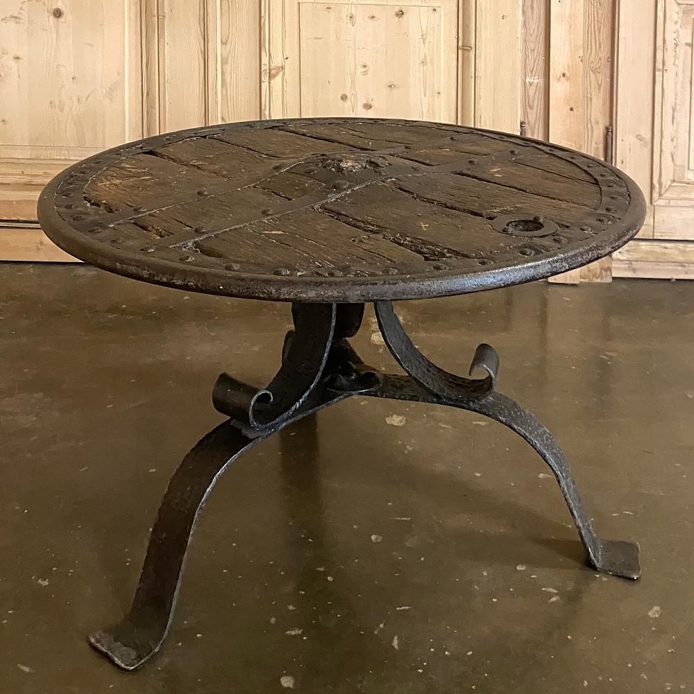 18th Century Ox Cart Wheel Coffee Table 1