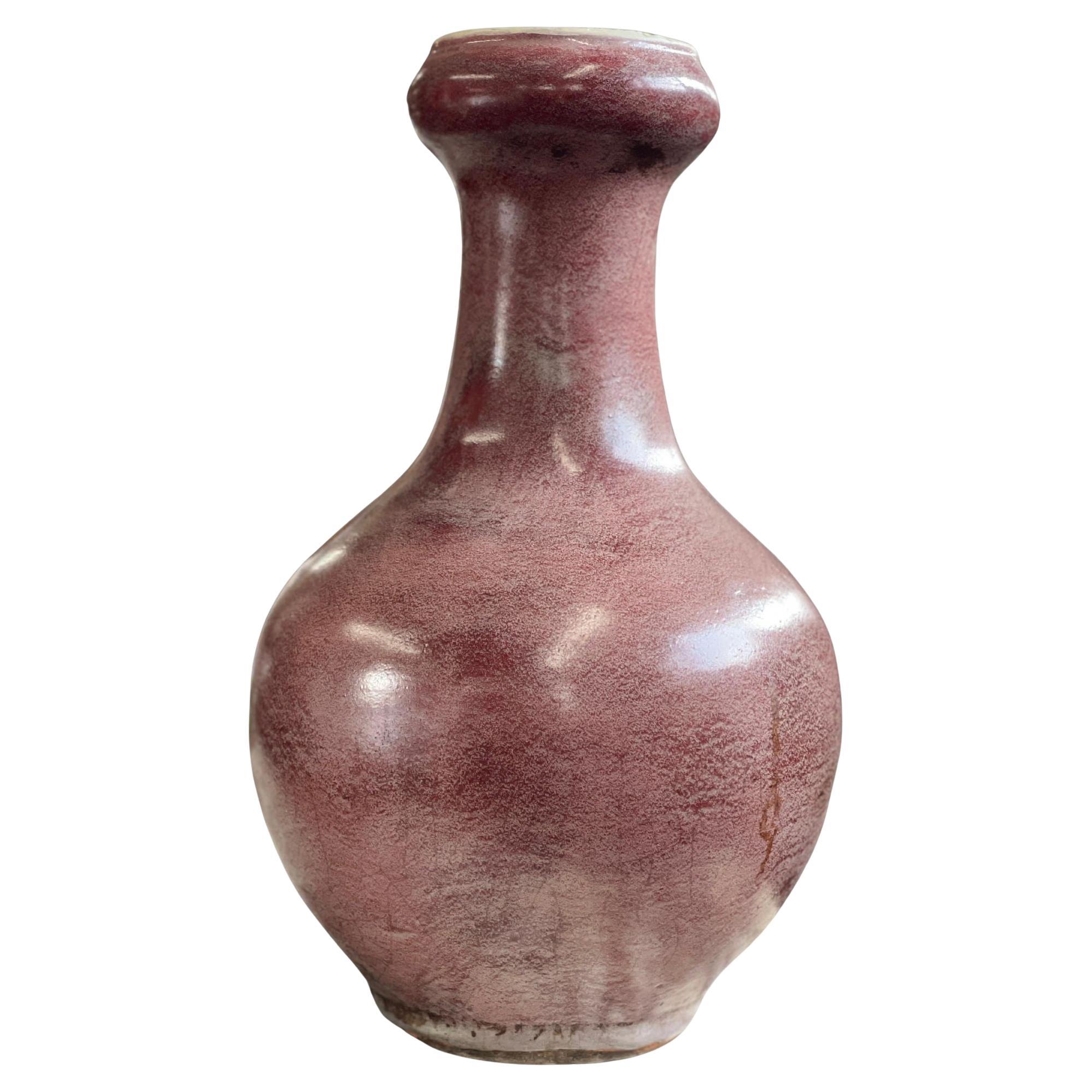 Vase en porcelaine chinoise rouge sang de bœuf du 18ème siècle