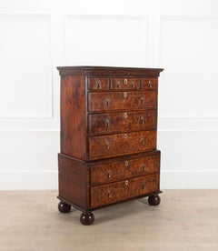 18th Century Oyster Chest on Chest