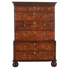 18th Century Oyster Chest on Chest