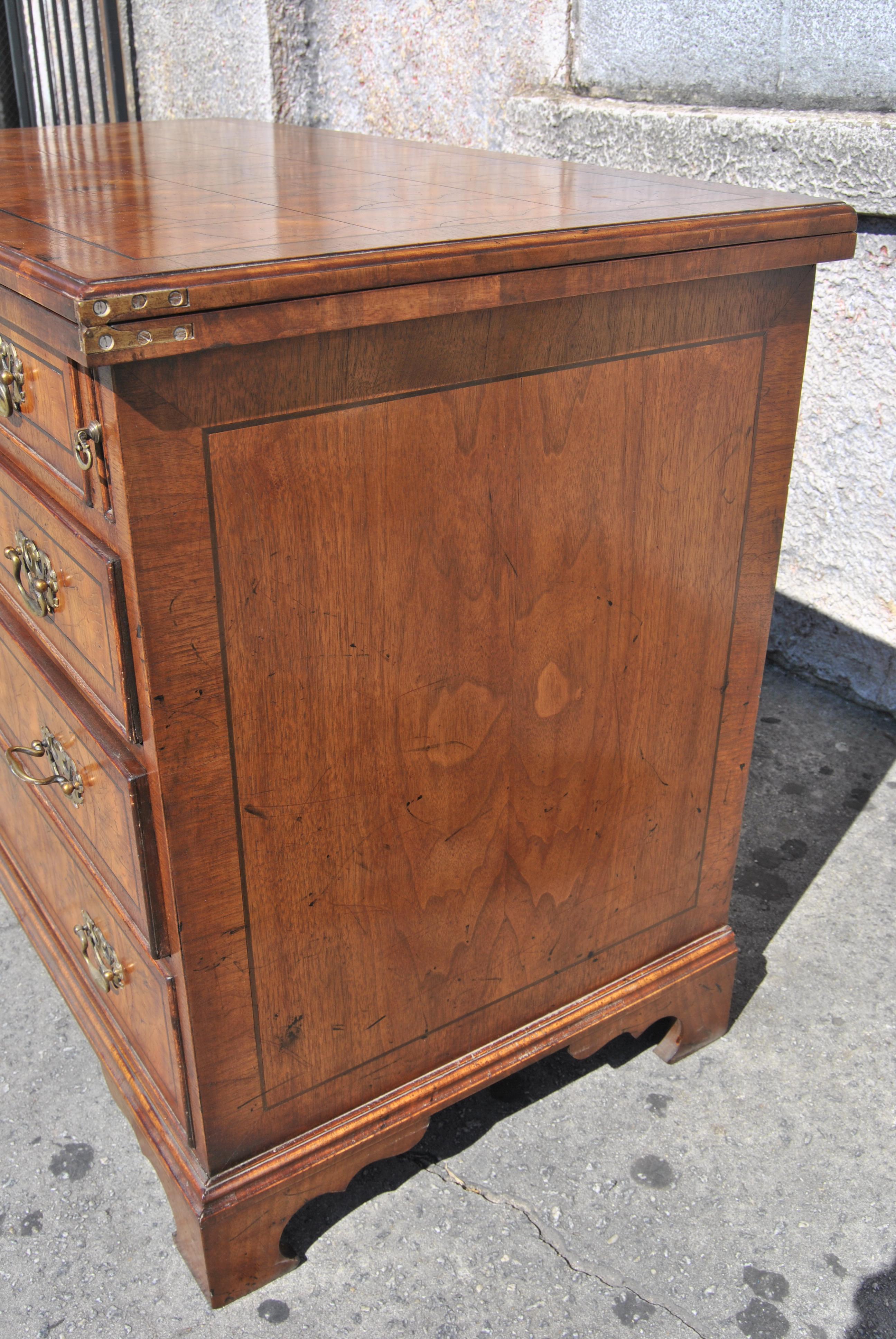18th Century Oyster Walnut Bachelors Chest 1