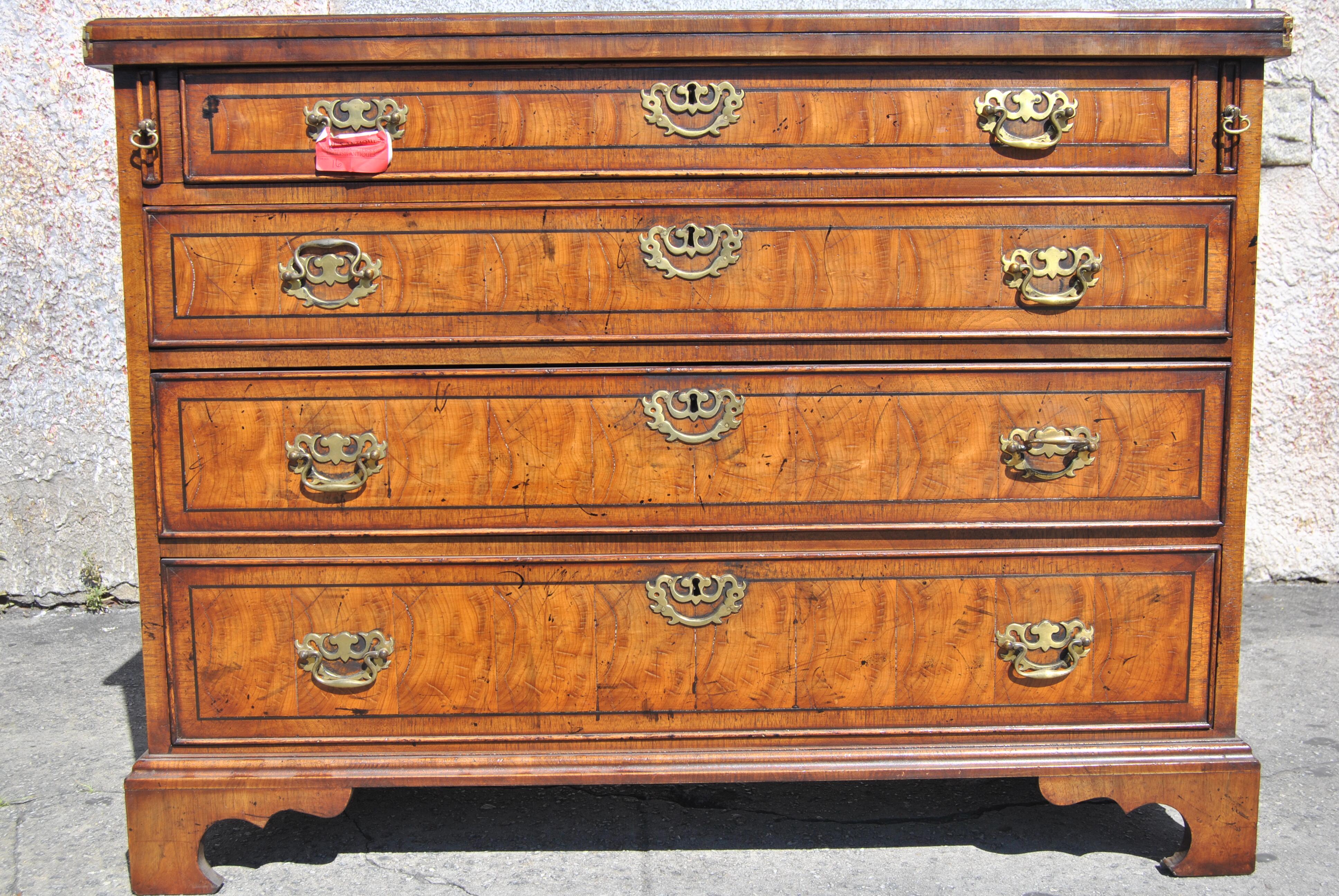 18th Century Oyster Walnut Bachelors Chest 2