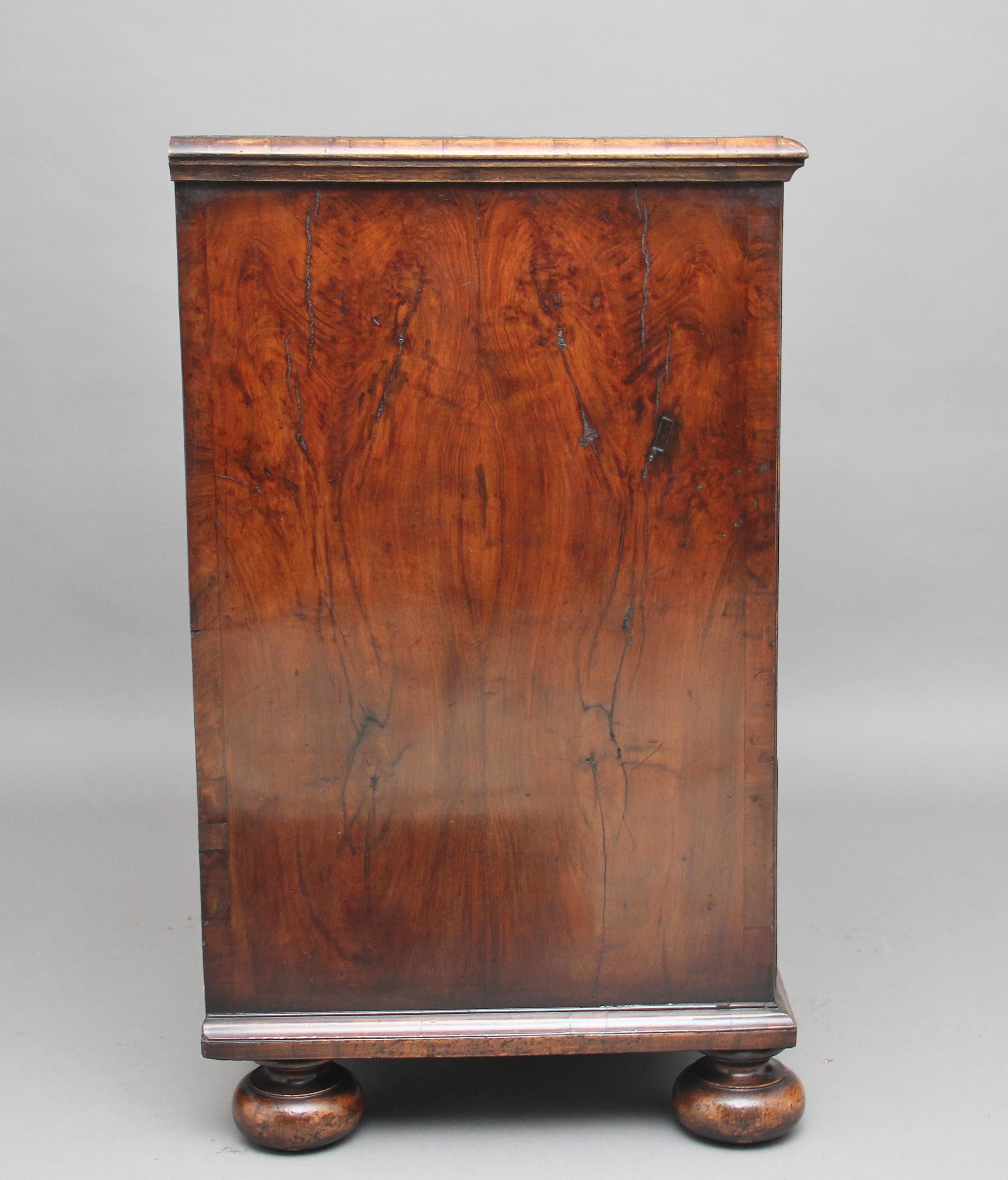 English 18th Century Oyster Wood Chest
