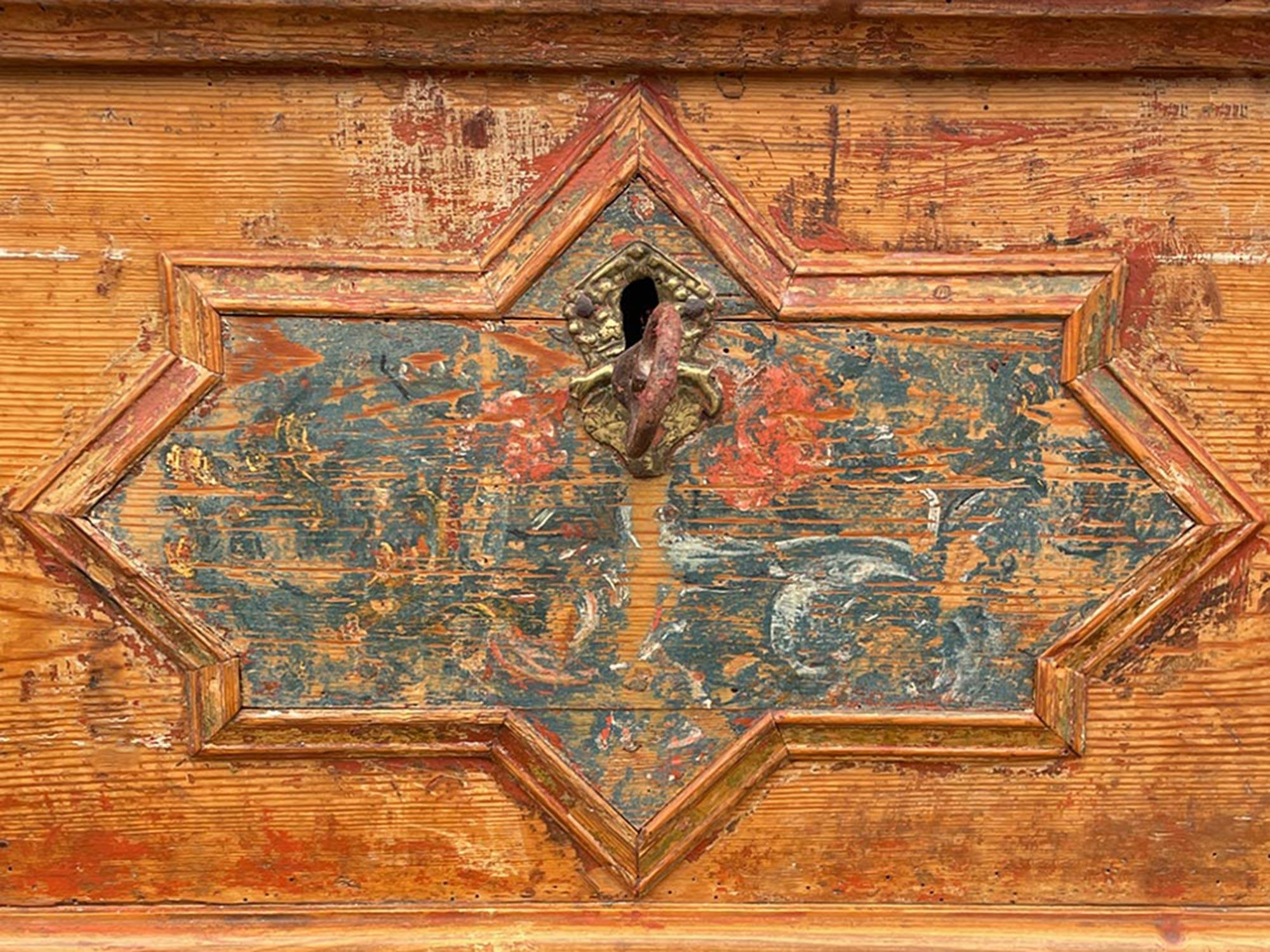 18th Century Painted Alpine Chest 5