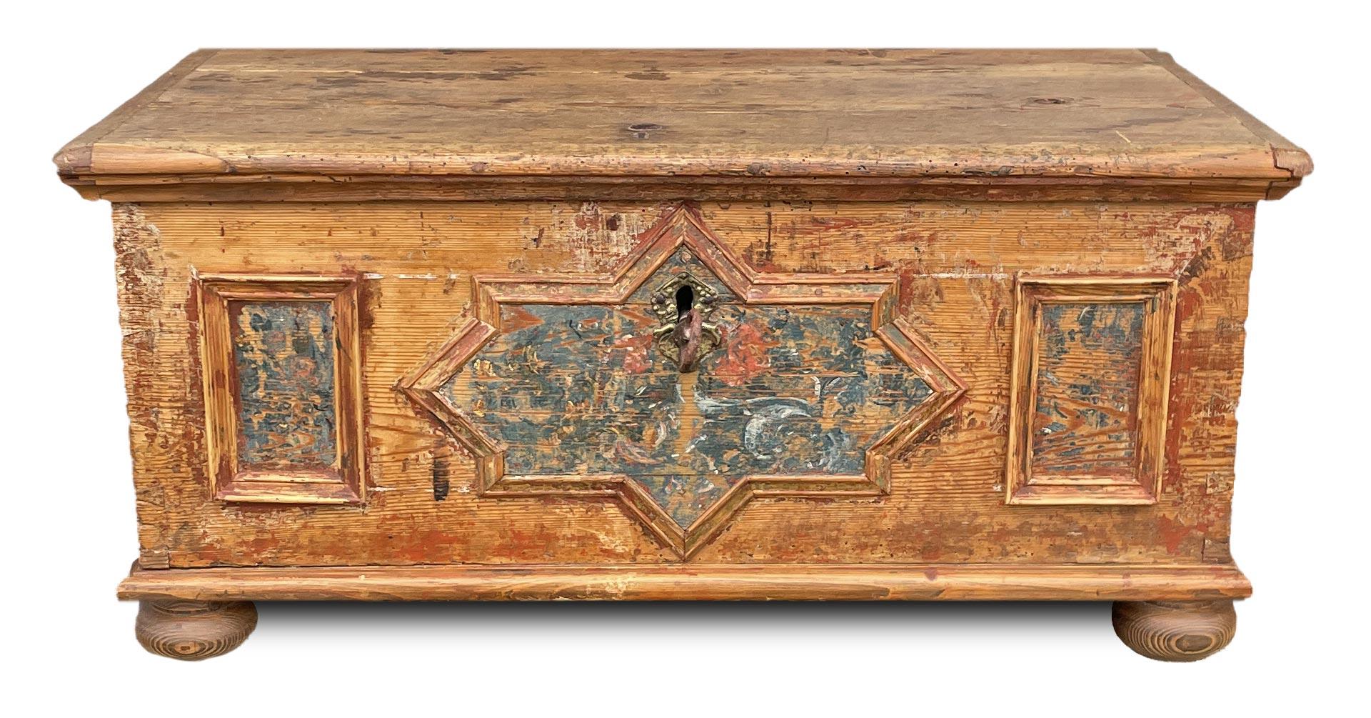 Late 18th Century 18th Century Painted Alpine Chest