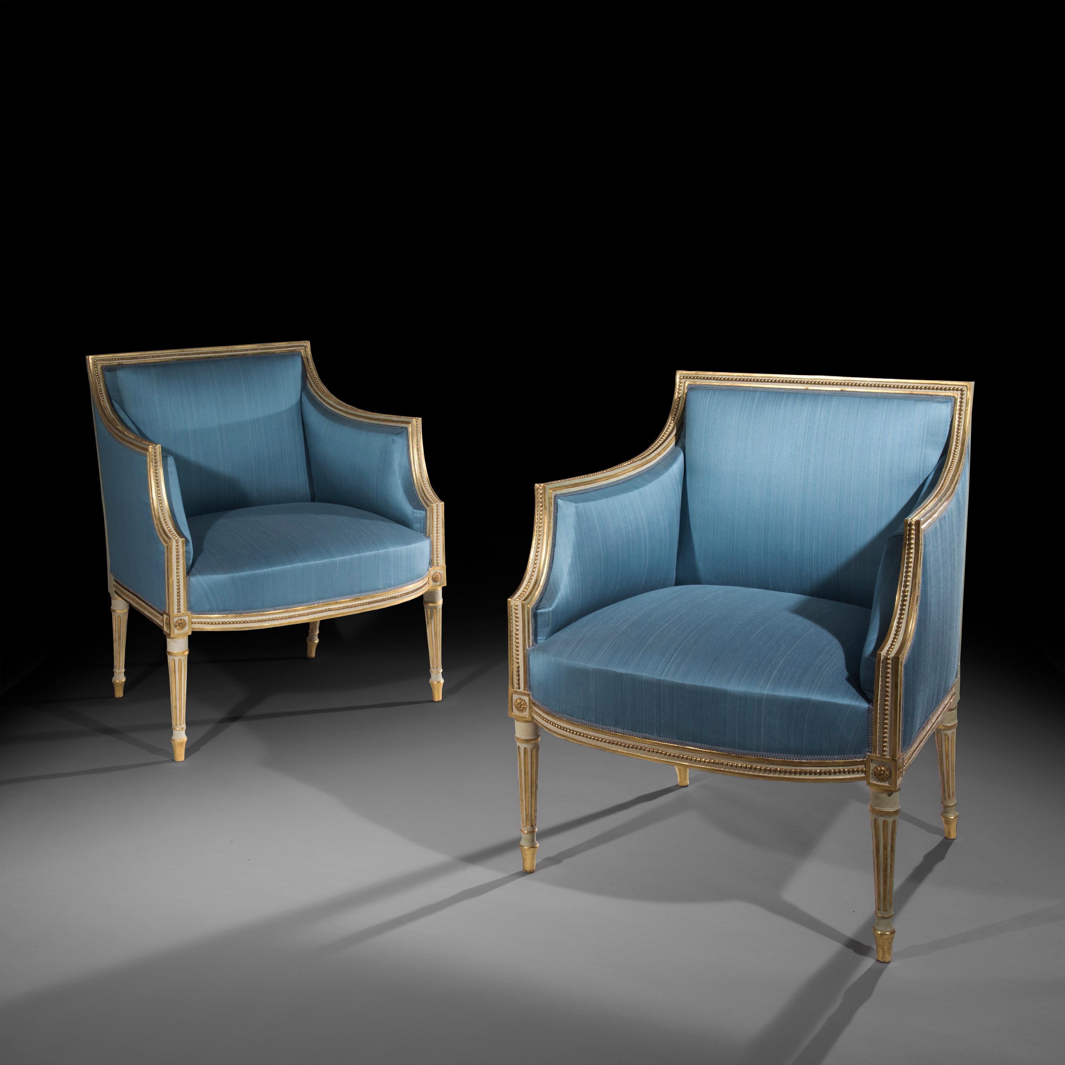 Georgian 18th Century Painted and Gilded Armchairs