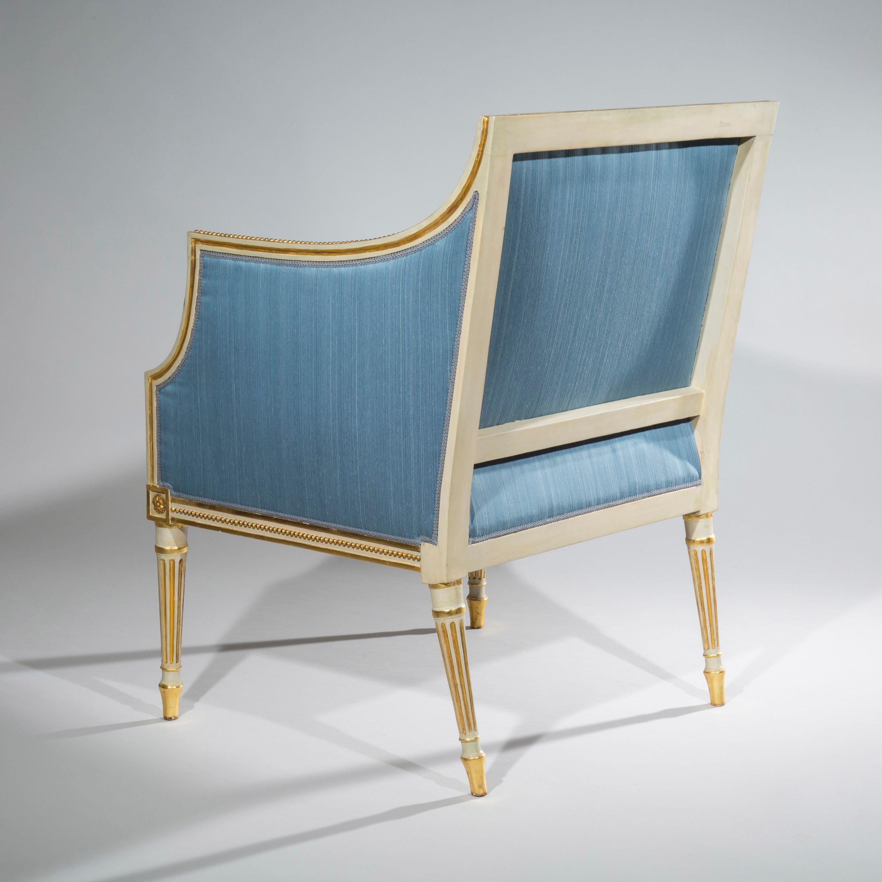 Gilt 18th Century Painted and Gilded Armchairs