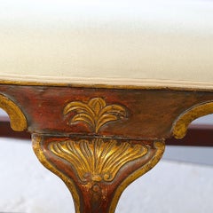 18th Century Painted and Gilt Four-Seat Chippendale Settee