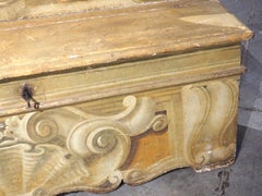 18th Century Painted Armorial Cassapanca Bench from Tuscany, Italy