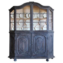 Antique 18th Century Painted Baroque Display Cabinet