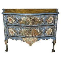 18th Century Painted Blue Italian Commode