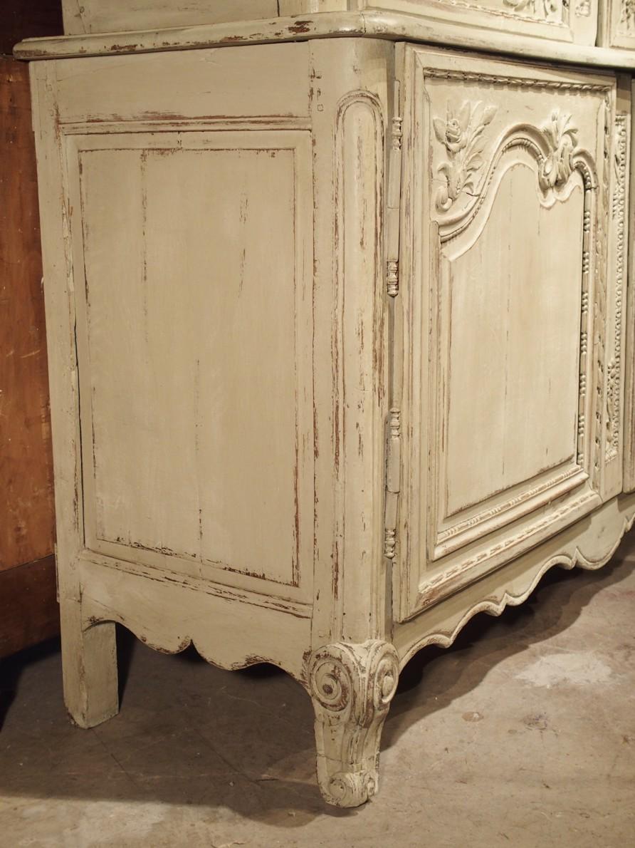 18th Century Painted Buffet Deux Corps from Normandy, France 7