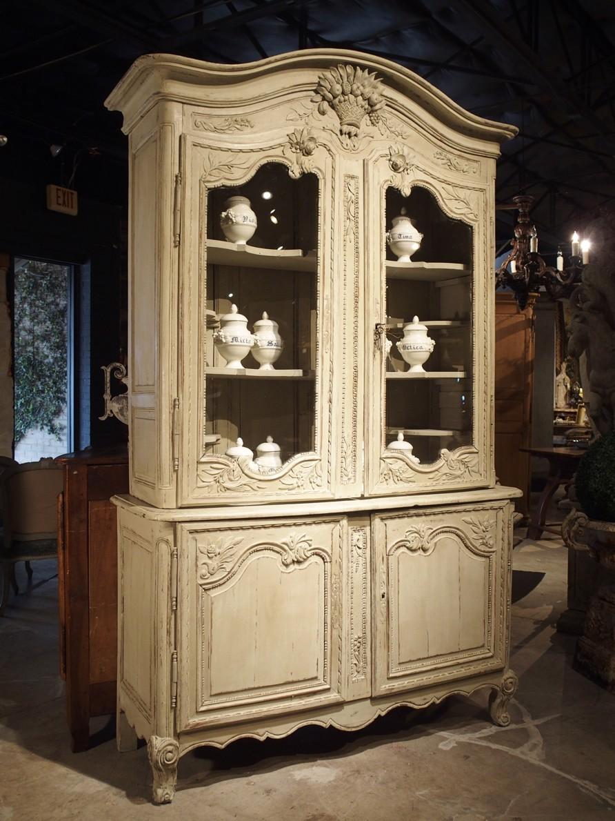 18th Century Painted Buffet Deux Corps from Normandy, France 11