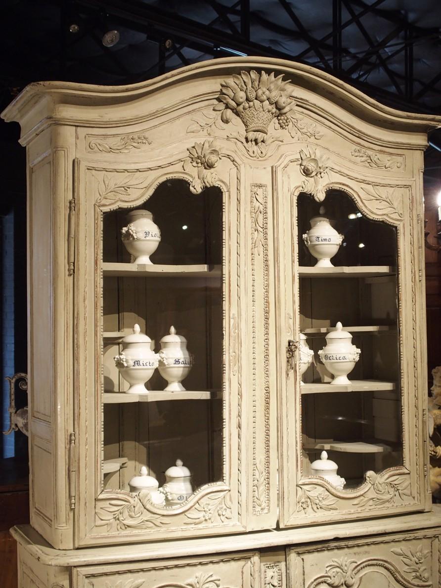 18th Century Painted Buffet Deux Corps from Normandy, France 12