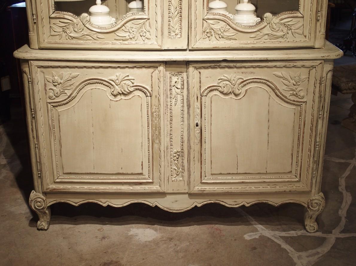 18th Century Painted Buffet Deux Corps from Normandy, France In Good Condition In Dallas, TX