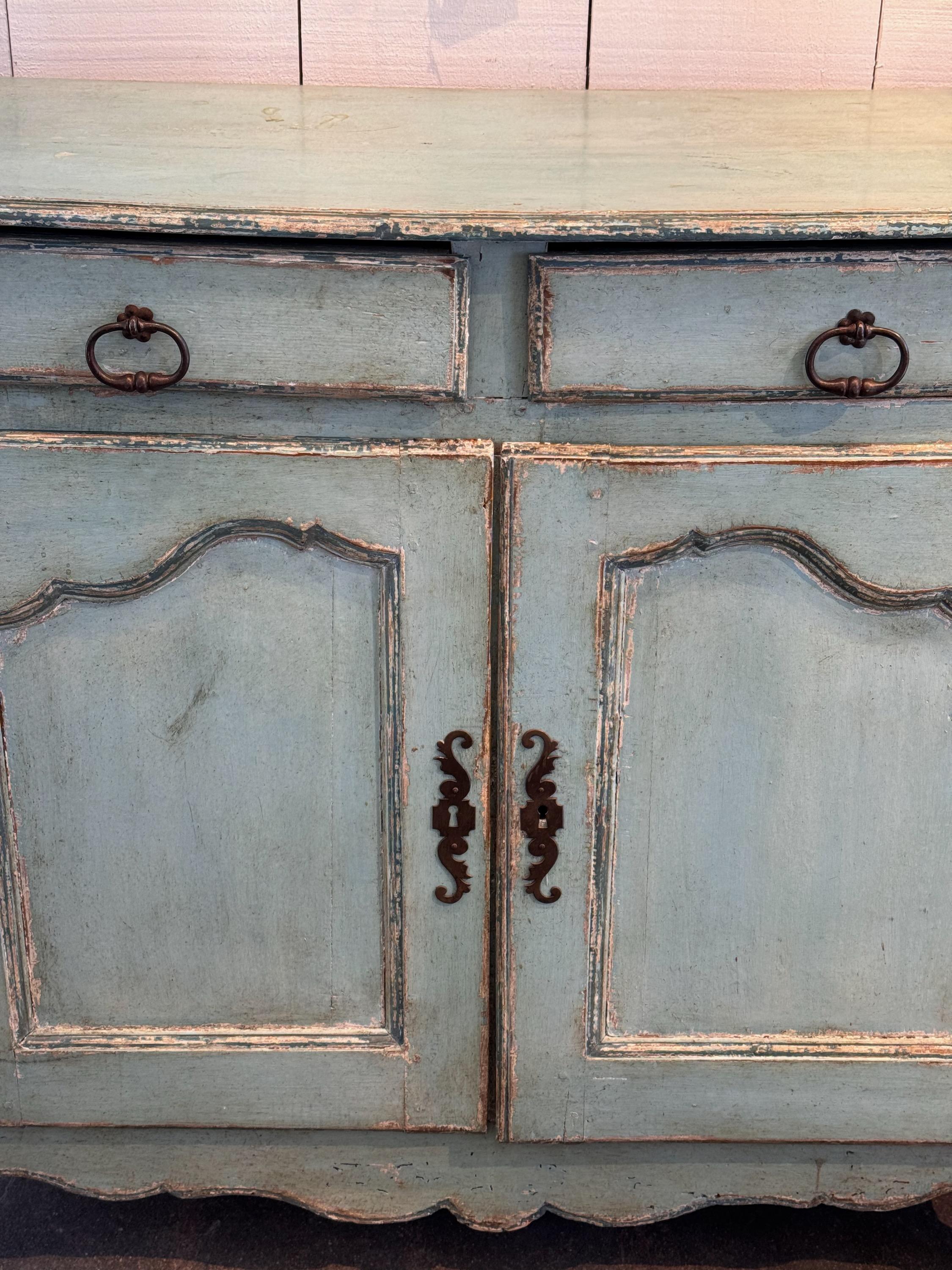 French 18th Century Painted Buffet For Sale