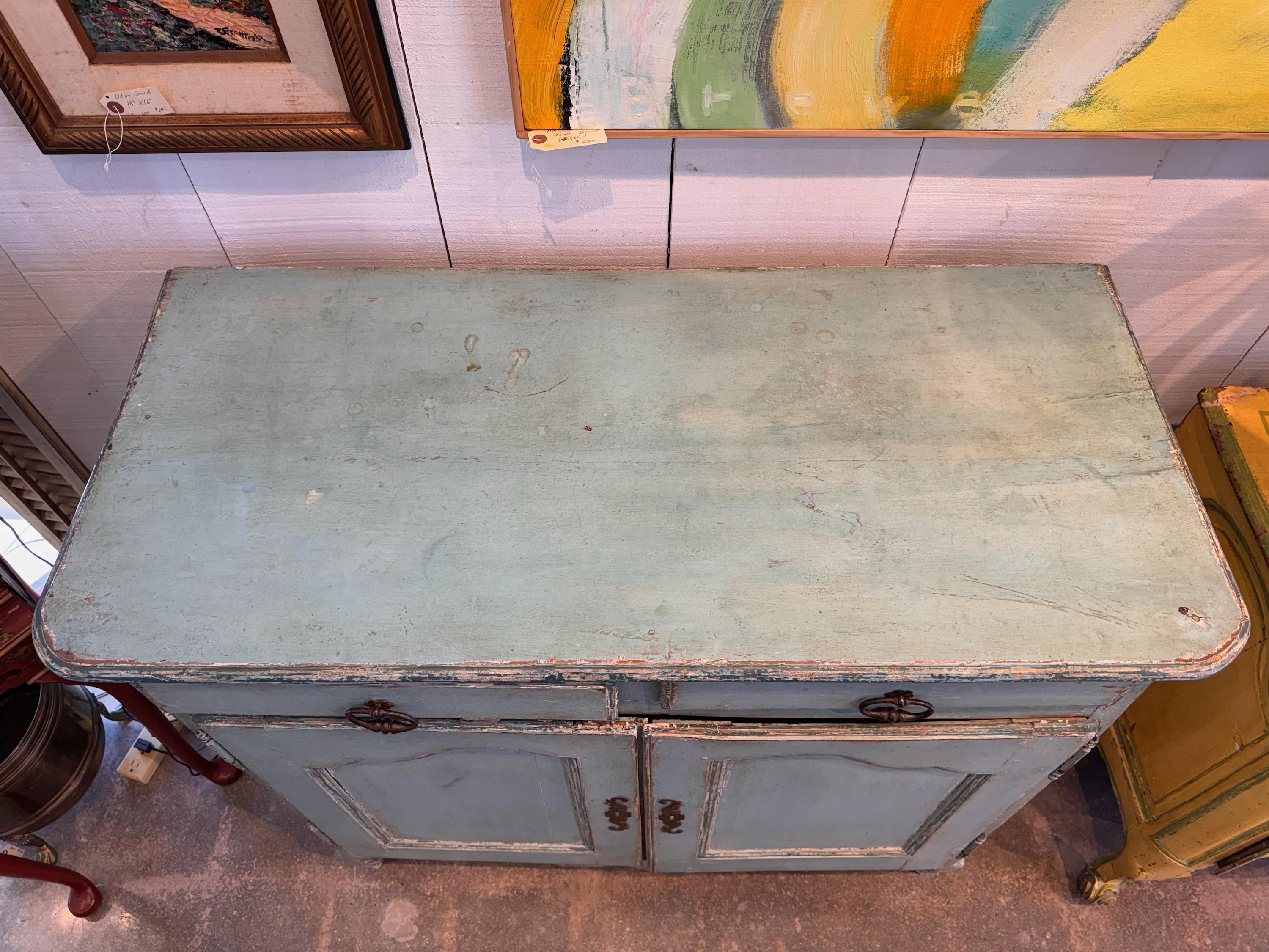 Wood 18th Century Painted Buffet For Sale