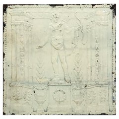 18th Century Painted Cast Iron Fireback