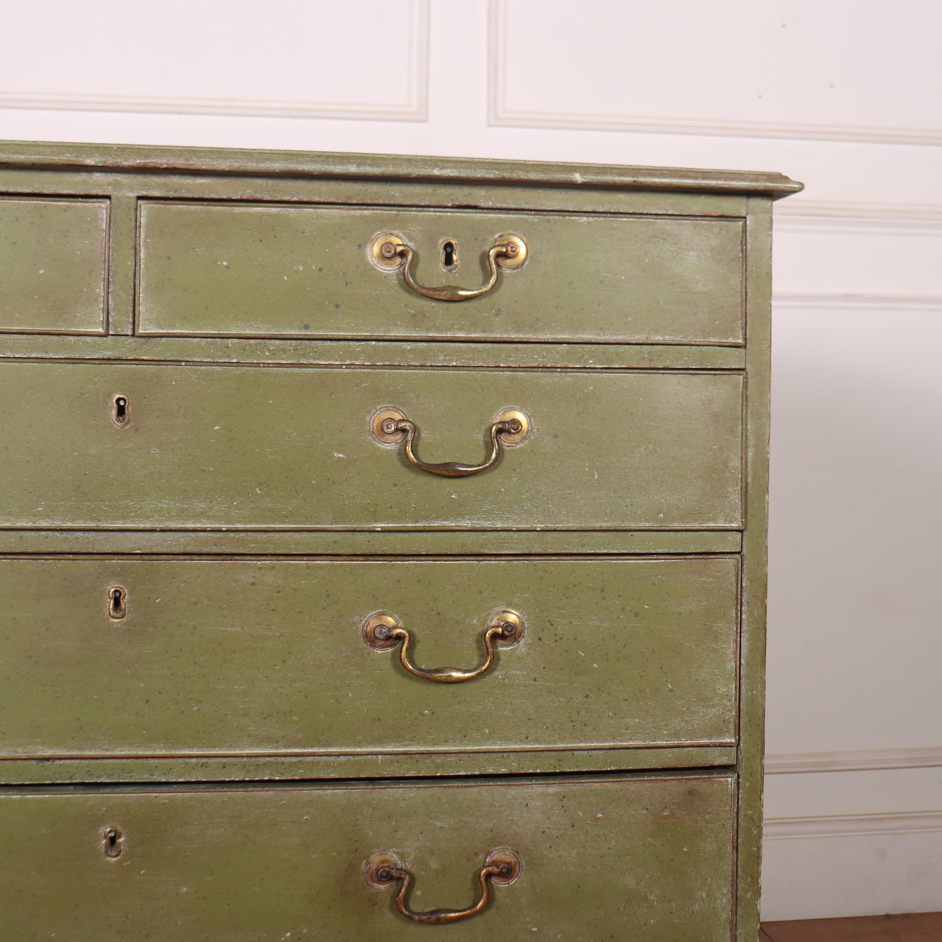 English 18th Century Painted Chest of Drawers For Sale