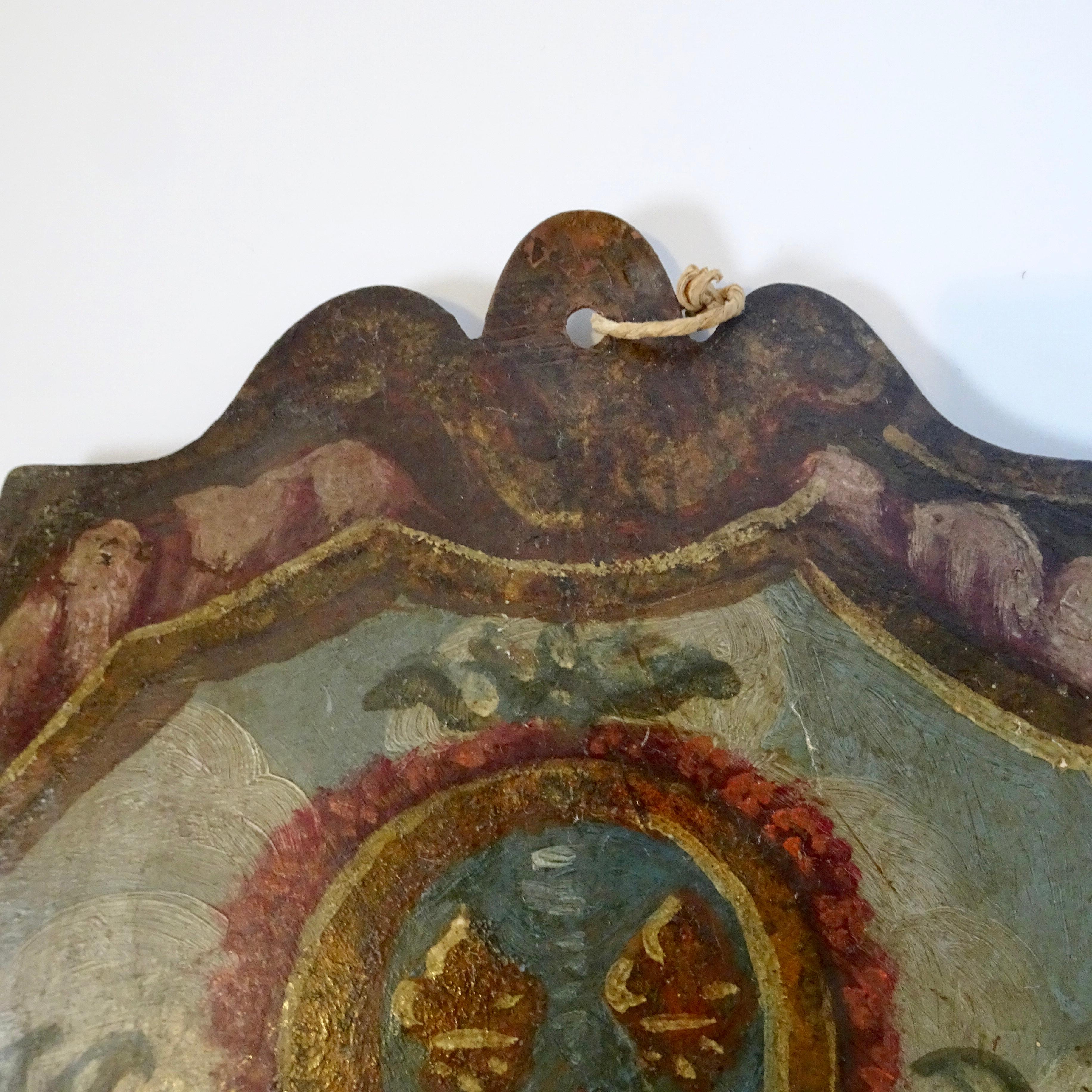 English 18th Century Painted Coat of Arms Shield