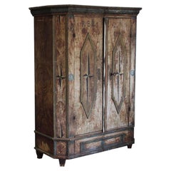 18th Century Painted Cupboard in Original Paint