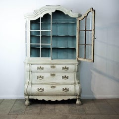 18th Century Painted Dutch Bombe' Bookcase