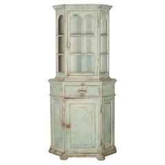 Antique 18th Century Painted Dutch Display Cabinet