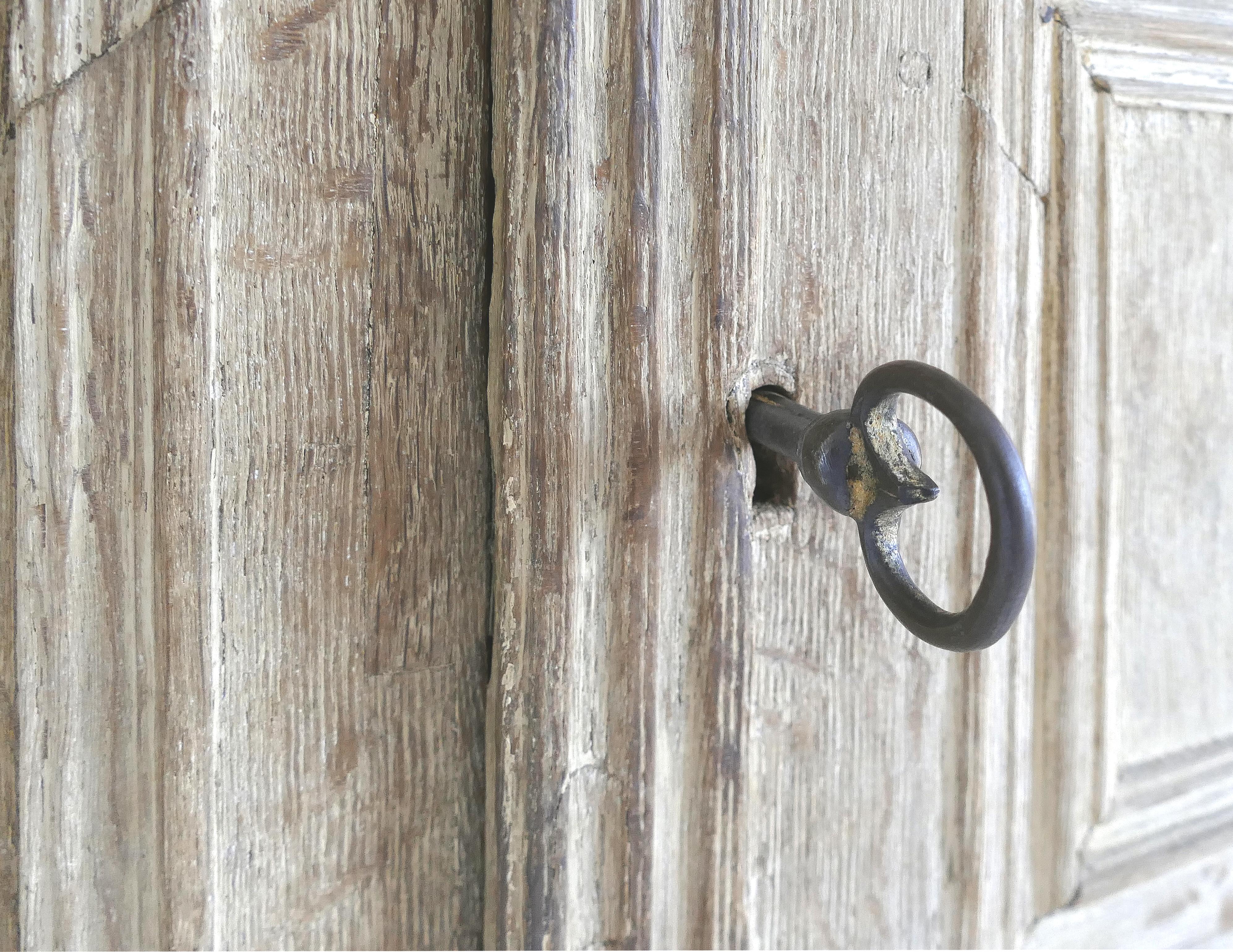 18th Century Painted Dutch Kas with Original Hardware and Lined Interiors 2