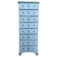 Used 18th Century Painted Eight Drawers Scandinavian Chest