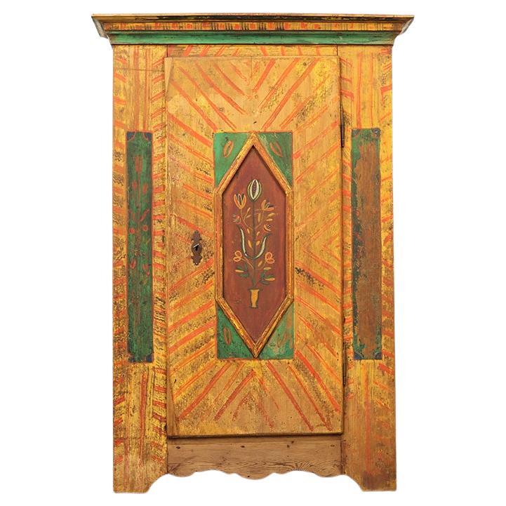 18th Century Painted Folk Art Bridal Cabinet